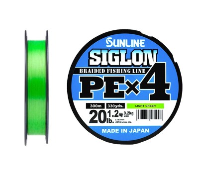 Плетёный шнур Sunline SIGLON PEx4 #1.2/20lb 300m Light Green
