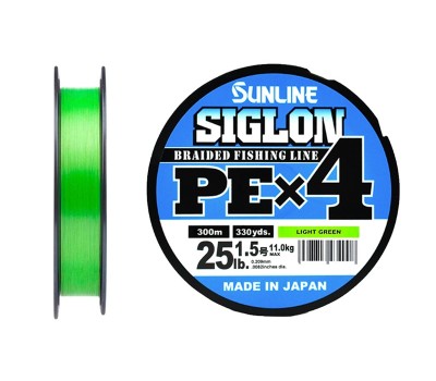 Плетёный шнур Sunline SIGLON PEx4 #1.5/25lb 300m Light Green