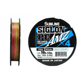 Плетёный шнур Sunline SIGLON PEx4 AMZ #0.8/10lb 150m Mult...