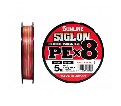 Плетёный шнур Sunline SIGLON PEx8 #0.3/5lb 150m Multi Color