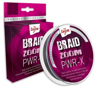 Braid Zoom PWR-X braided line (grey), 0,12, 9,1kg, 120m (Экстра сильный,серый)