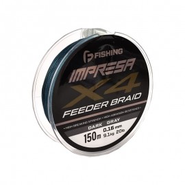 F-FISHING Шнур Impresa Braid PE X4 Feeder 150м Dark Grey 0,16мм 9,1кг/20lb