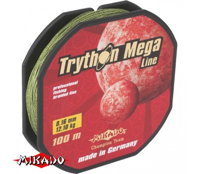 Плетенка Mikado TRYTHON MEGA LINE GREEN 0,14  100% Dyneema 9.1 кг 100 M