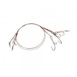 FLAGMAN Поводок Stainless Steel с двойником №2 X7 10кг 25...