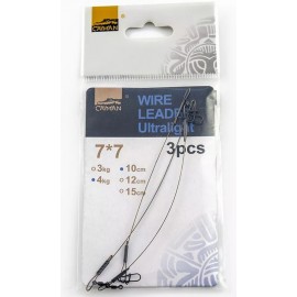 Поводок Caiman Wire Leader Ultralait 3 шт. в уп 7x7 10 см 4 кг 186595