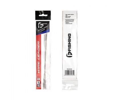 Поводок скрутка F-FISHING Wire Leader стальной 9кг 16см 0,30мм 5шт