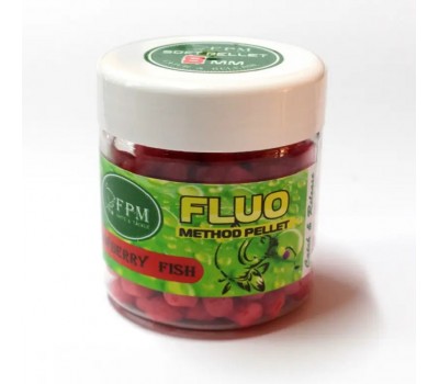 Soft Method Pellet Fluo FPM Baits® 8 mm 50 g в банке Strawberry-Fish Клубника-Рыба