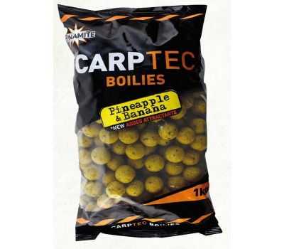 Бойлы тонущие DYNAMITE BAITS Carp-Tec Pineapple (Ананас) & Banana (Банан) 15mm - 1kg