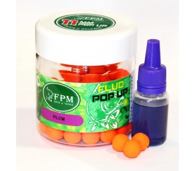 Бойли FPM Pop-Up Fluo Plum 8мм 50г в банке + Dip 10мл