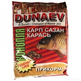 Прикормка DUNAEV-PREMIUM 1кг Карп-Сазан Конопля