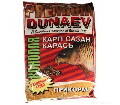 Прикормка DUNAEV-PREMIUM 1кг Карп-Сазан Конопля