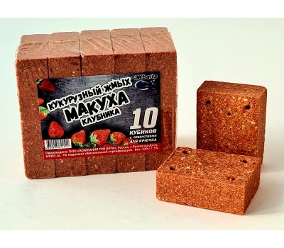 МАКУХА (кукуруз. жмых) с отверстием КЛУБНИКА 320гр. (уп/10шт)