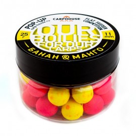 Бойлы Carp House Pop-Up 11 мм Flat Feeder Competition Банан-манго