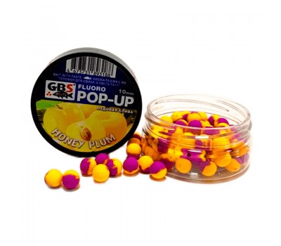 Бойлы GBS Baits Pop-up плавающие 10мм 40гр Honey-Plum Мед-слива