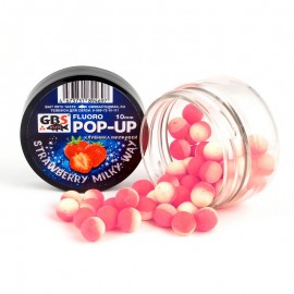 Бойлы GBS Baits Pop-up плавающие 10мм 40гр Клубника-Milky Way