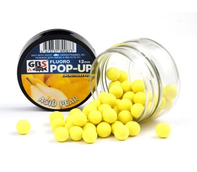 Бойлы GBS Baits Pop-up плавающие 12мм 40гр Alkaline / Acid Pear Кислая груша