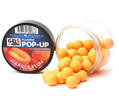 Бойлы GBS Baits Pop-up плавающие 12мм 40гр Plum Orange Слива