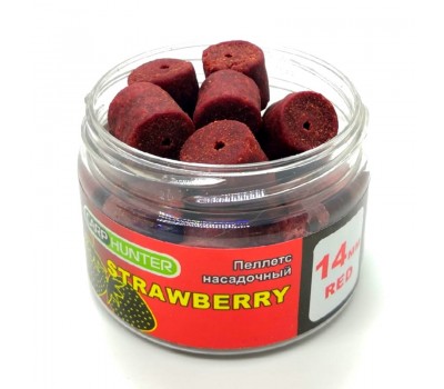 Пеллетс насадочный 14мм Red Halibut Strawberry (Клубника) CarpHunter 100мл