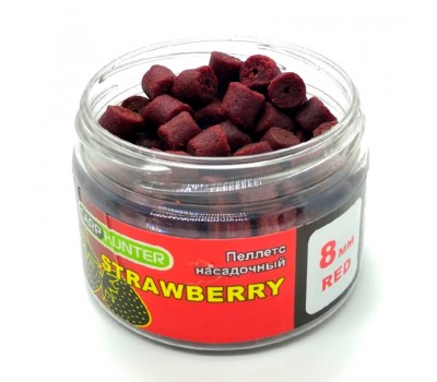 Пеллетс насадочный 8мм Red Halibut Strawberry (Клубника) CarpHunter 100мл