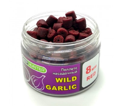 Пеллетс насадочный 8мм Red Halibut Wild Garlic (Дикий Чеснок) CarpHunter 100мл