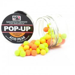 Бойлы GBS Baits Pop-up плавающие 10мм 40гр Alkaline/Asid Pear Кислая груша (разноцветная)