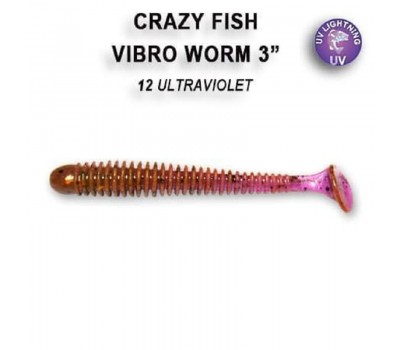 Приманка Crazy Fish VIBRO WORM 3   11-7.5-12-6 5у