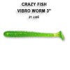 Приманка Crazy Fish VIBRO WORM 3  ...