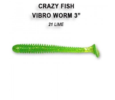 Приманка Crazy Fish VIBRO WORM 3   11-75-21-6