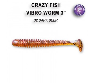 Приманка Crazy Fish VIBRO WORM 3   11-75-32-6 5у