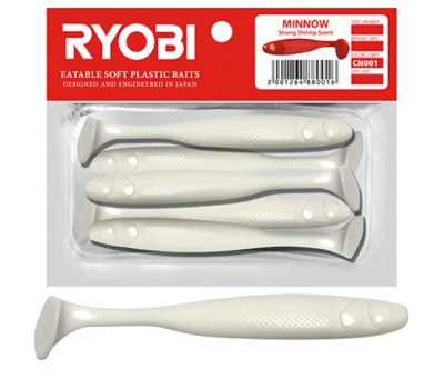 Риппер Ryobi MINNOW (93mm), цвет CN001 (white night), (5шт)
