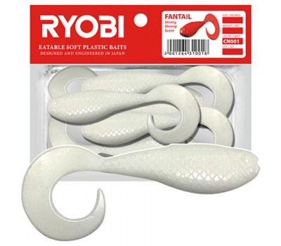 Риппер-твистер Ryobi FANTAIL (51mm), цвет CN001 (white night), (8шт)