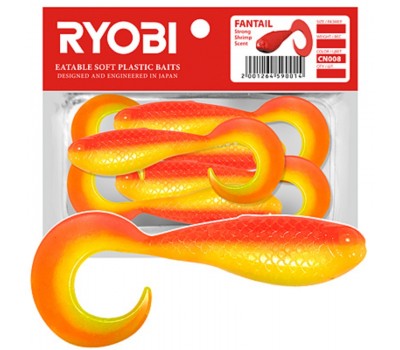 Риппер-твистер Ryobi FANTAIL (62mm), цвет CN008 (jungle cock), (5шт)