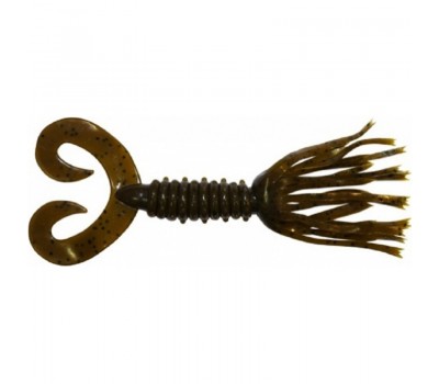Силикон Big Bite Baits Double Tail Skirted Grub 5 Green Pumpkin 8у
