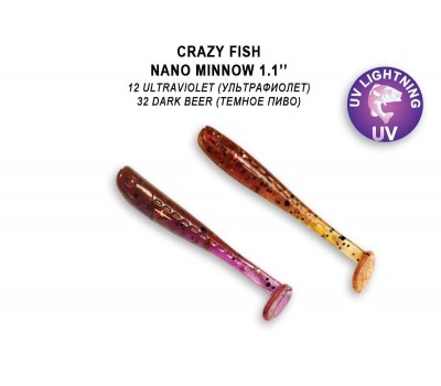 Приманка Crazy Fish Nano Minnow 1,1 68-27-12/32-6 кальмар 16y