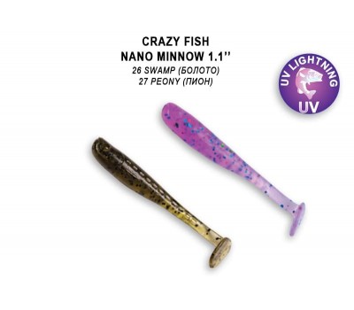 Приманка Crazy Fish Nano Minnow 1,1 68-27-26/27-6 кальмар 16y