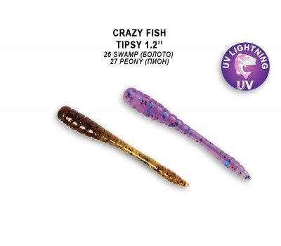 Приманка Crazy Fish Tipsy 1,2 69-30-26/27-6 кальмар 16y