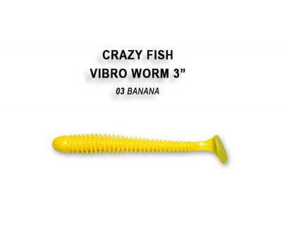 Приманка Crazy Fish VIBRO WORM 3 11-75-3-6 5у