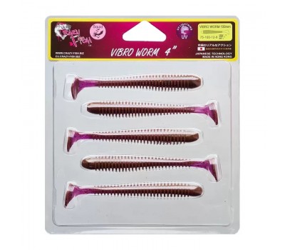 Приманка Crazy Fish VIBRO WORM 4 75-100-12-6 5у