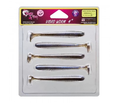 Приманка Crazy Fish VIBRO WORM 4 75-100-3d-6 5у