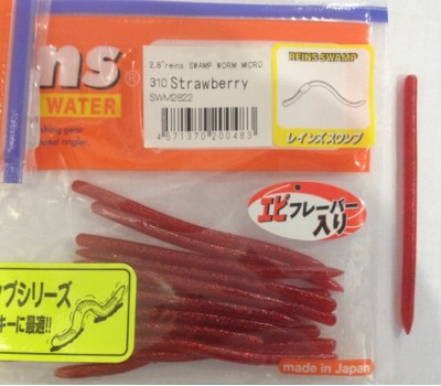 Силикон Reins Swamp Worm Micro 2.8 310 Strawberry