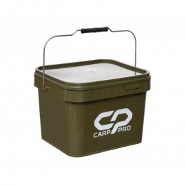 CARP PRO Ведро квадратное пластиковое 10л с крышкой зеленое