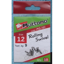 Вертлюг Mottomo Rolling Swivel №12 10 шт.