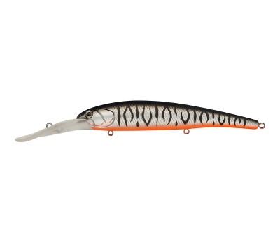 Воблер Минноу Strike Pro Hooligan Deep Diver 120, 120 мм, 20,9 гр, Загл. 6,0м.-8,0м., Плавающий, цвет: A243ES Grey Shadow Mat Tiger, (EG-220L#A243ES)
