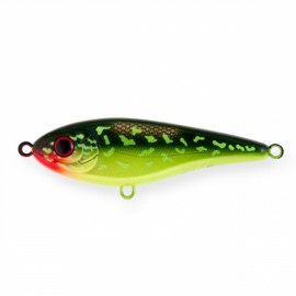 Воблер Джеркбейт Strike Pro Buster Jerk II Shallow Runner, 120 мм, 37 гр, Загл. 0,3м.-2,0м., Медленно всплывающий, цвет: AC202F Hot Pike, (EG-049#AC202F)