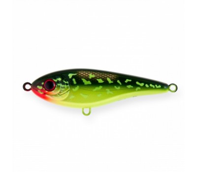 Воблер Джеркбейт Strike Pro Buster Jerk II Shallow Runner, 120 мм, 37 гр, Загл. 0,3м.-2,0м., Медленно всплывающий, цвет: AC202F Hot Pike, (EG-049#AC202F)