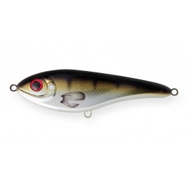 Воблер Джеркбейт Strike Pro Buster Jerk II Shallow Runner, 120 мм, 37 гр, Загл. 0,3м.-2,0м., Медленно всплывающий, цвет: C606E Metallic Perch, светящийся, (EG-049#C606E)