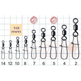 Застежка с вертлюжком Rolling swivel/Nice Snap BK #12