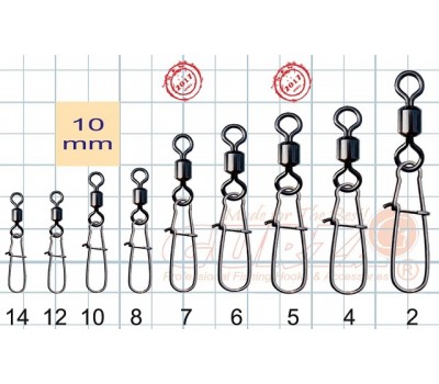 Застежка с вертлюжком Rolling swivel/Nice Snap BK #8