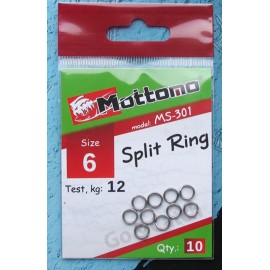 Кольцо заводное Mottomo Split Ring 6мм/12кг 10 шт.