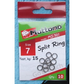 Кольцо заводное Mottomo Split Ring 7мм/15кг 10 шт.